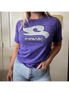 Y2K Tony Hawk Skateboarding Purple Logo Graphic Baby T Sz S